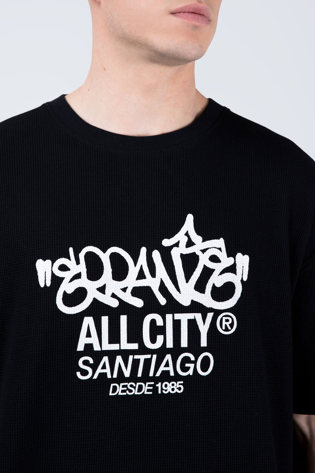 Polera Manga Corta Lowwaffle Negro