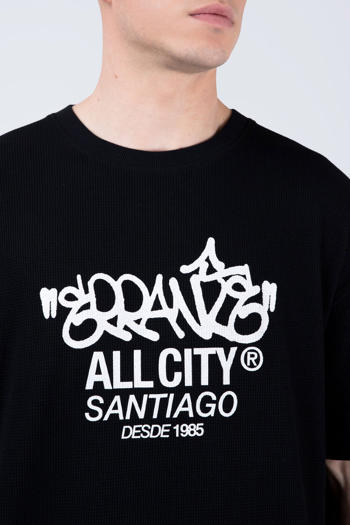 Polera Manga Corta Lowwaffle Negro