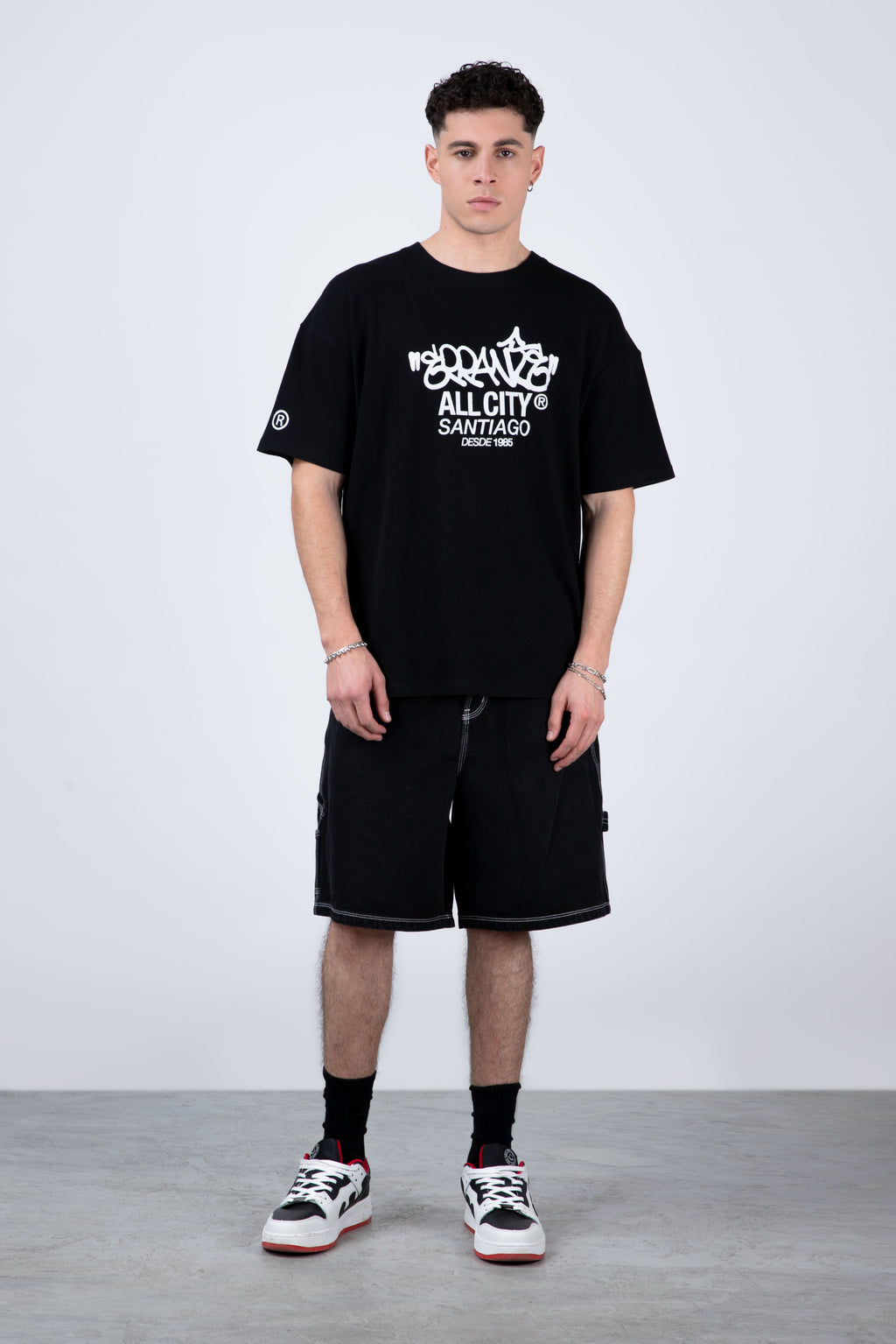 Polera Manga Corta Lowwaffle Negro