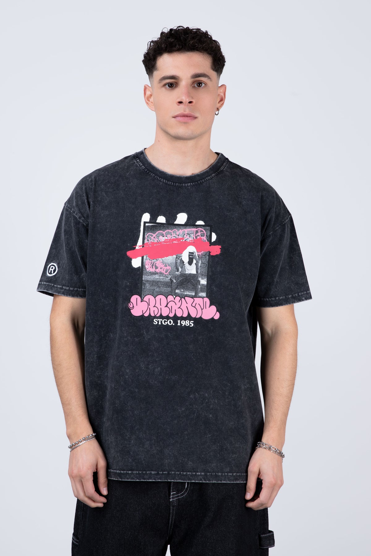 Polera Manga Corta Tagcity Gris
