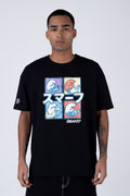 Polera Manga Corta Pitufos 4Smurfs Negro