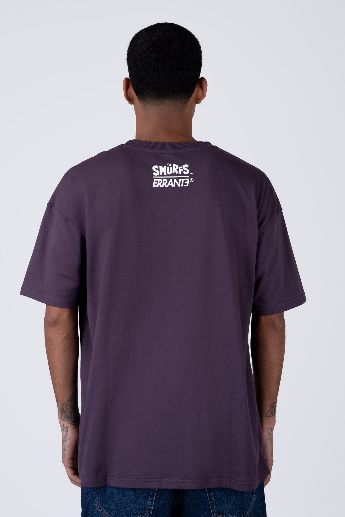 Polera Manga Corta Pitufos Biting Morado