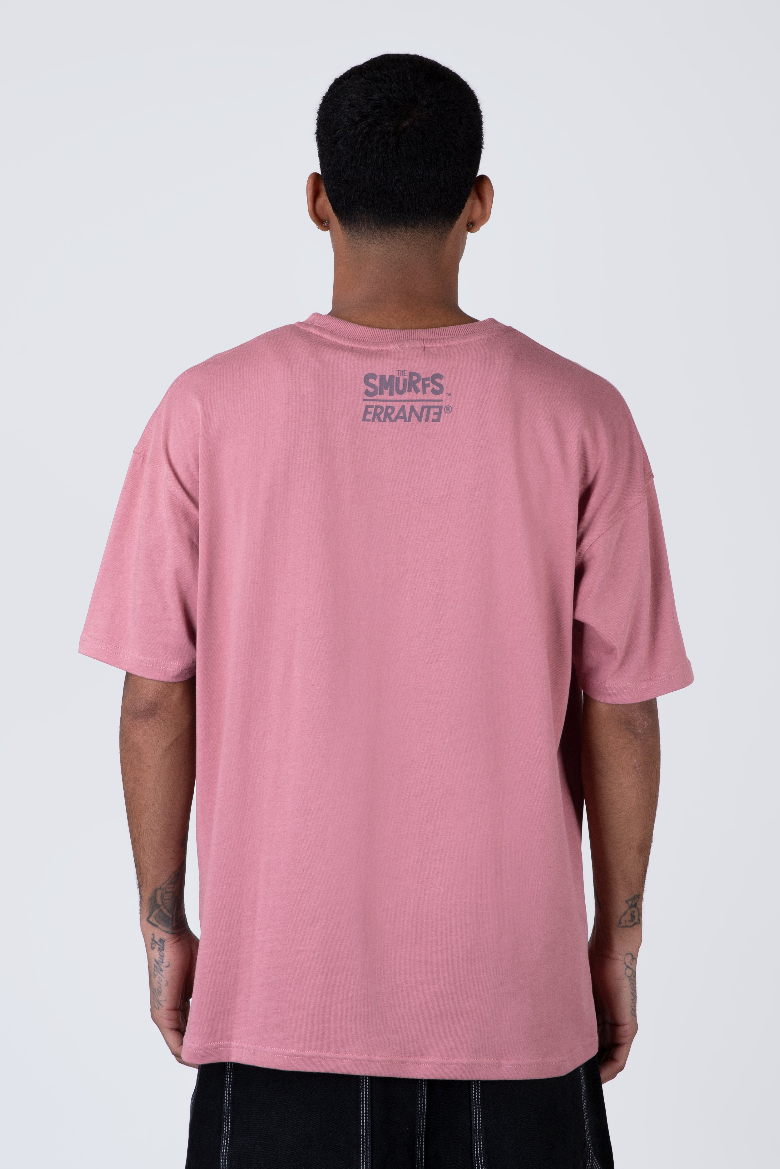 Polera Manga Corta Pitufos Katafette Rosado