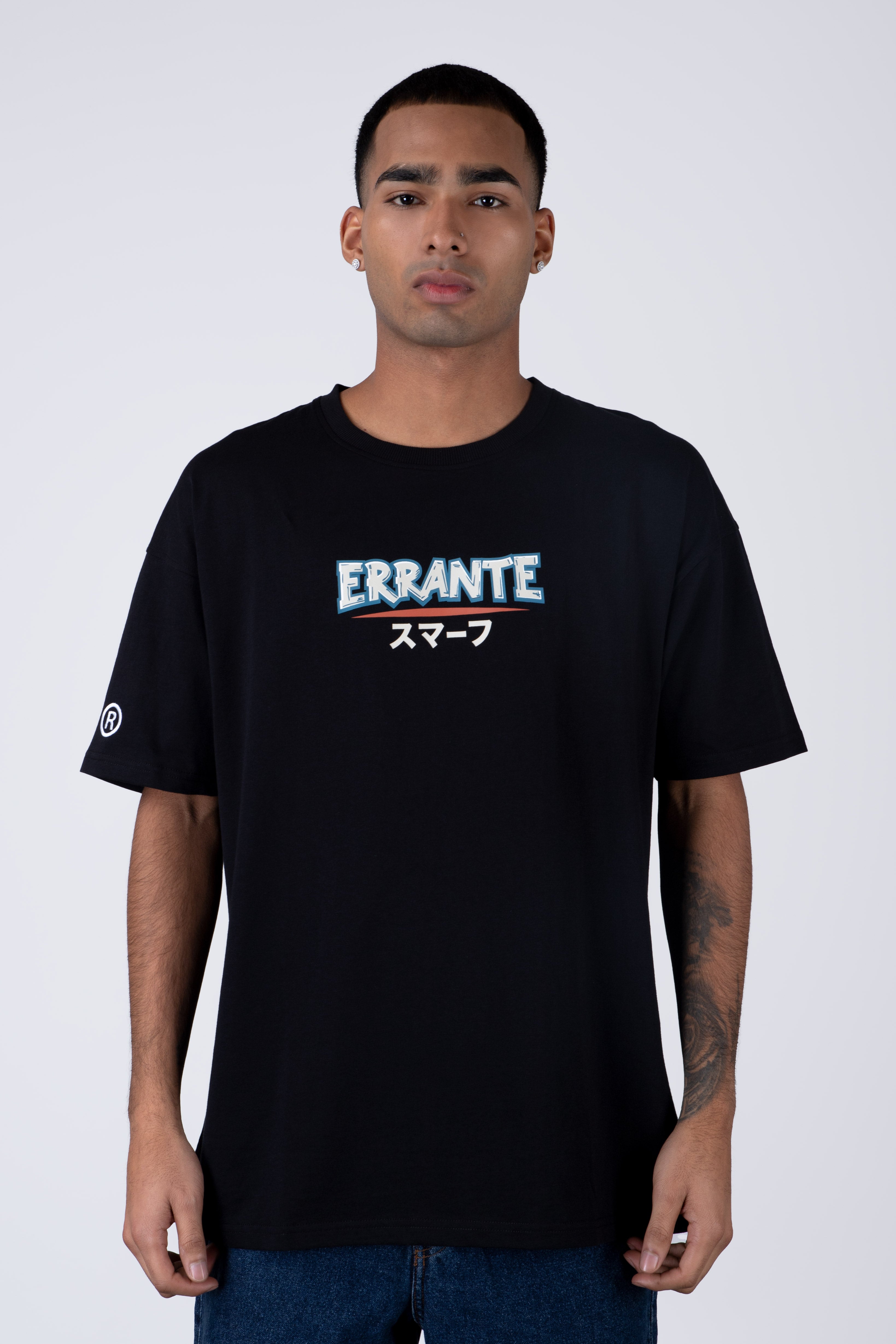 Polera Manga Corta Pitufos Gargattack Negro