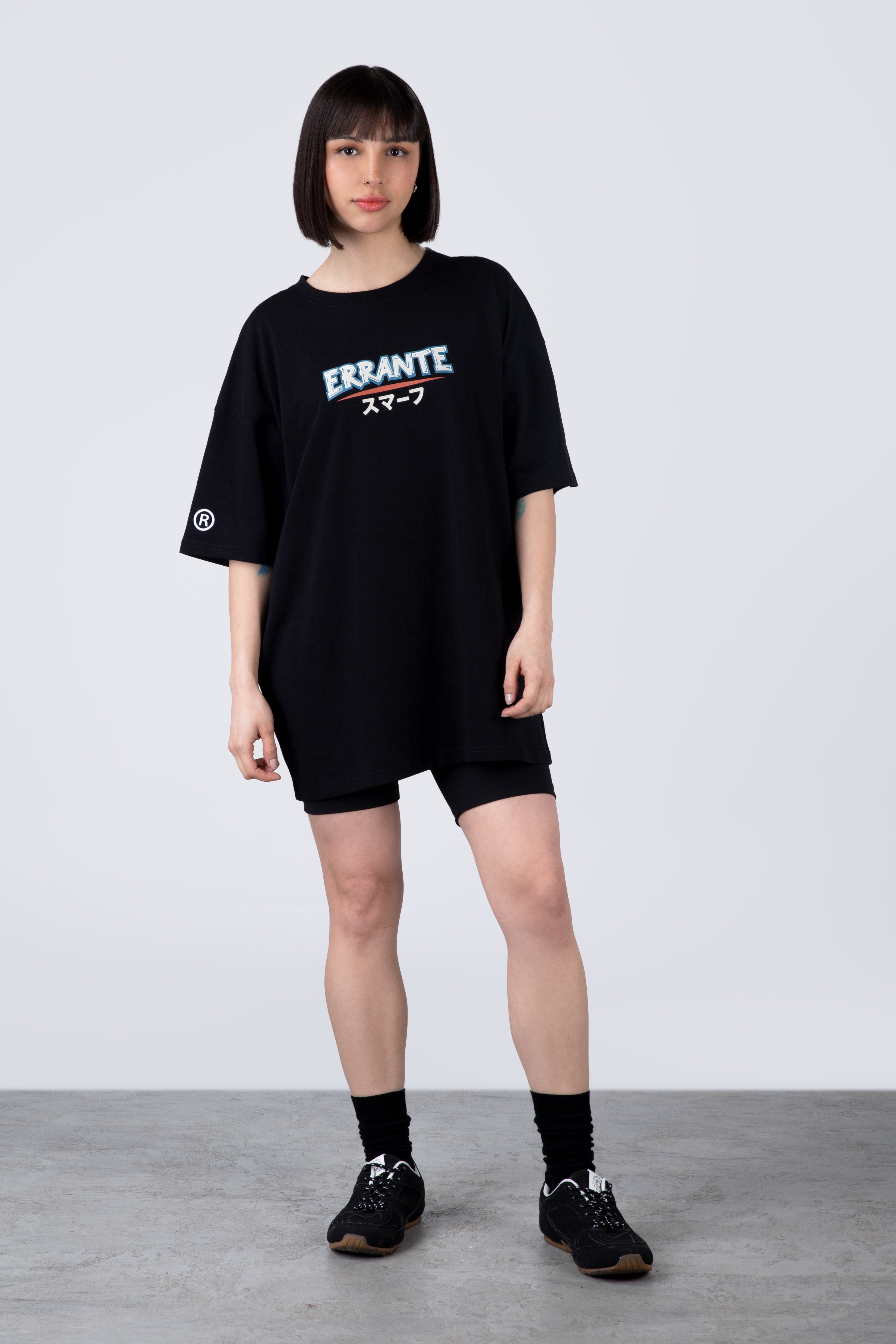 Polera Manga Corta Pitufos Gargattack Negro
