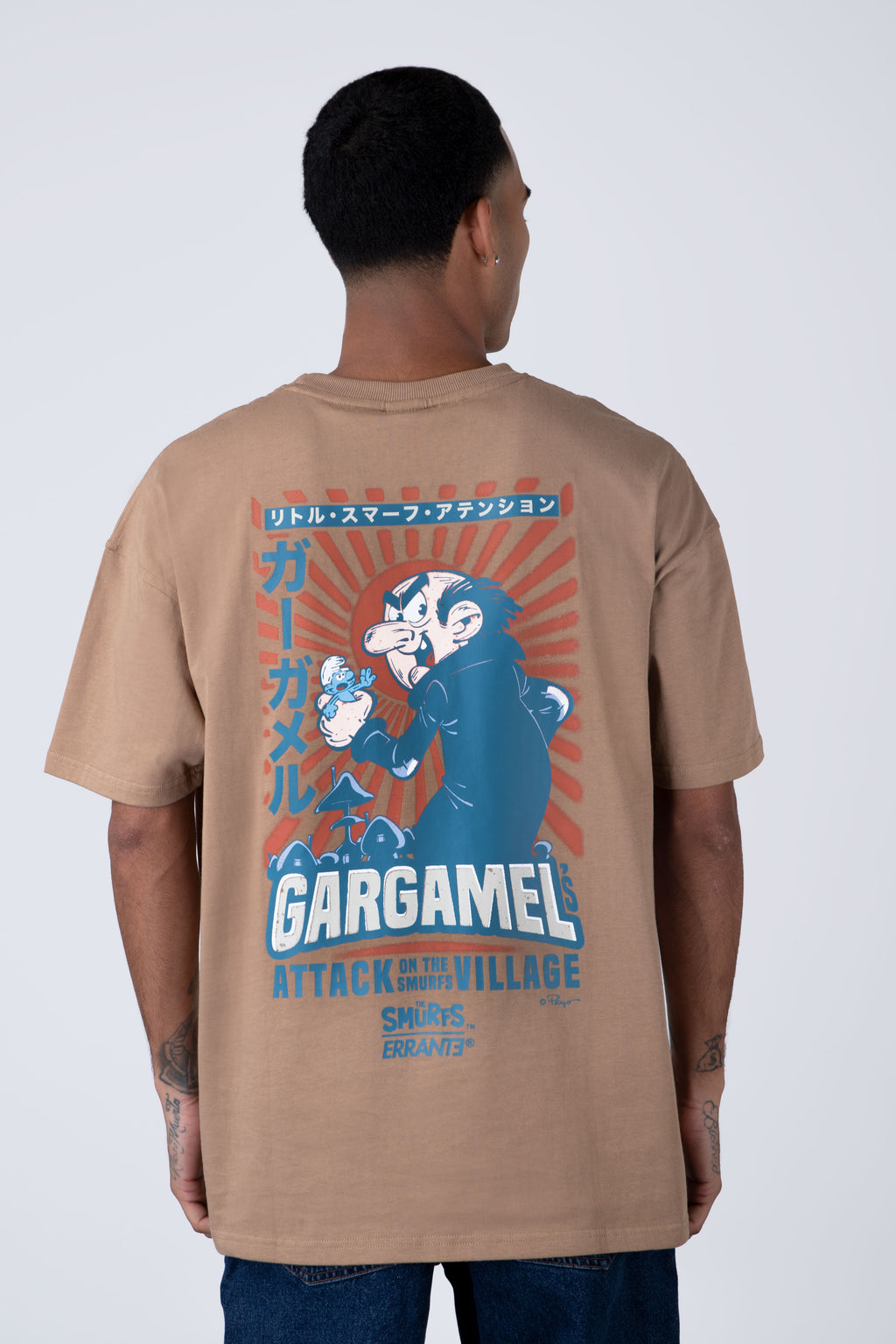 Polera Manga Corta Pitufos Gargattack Beige