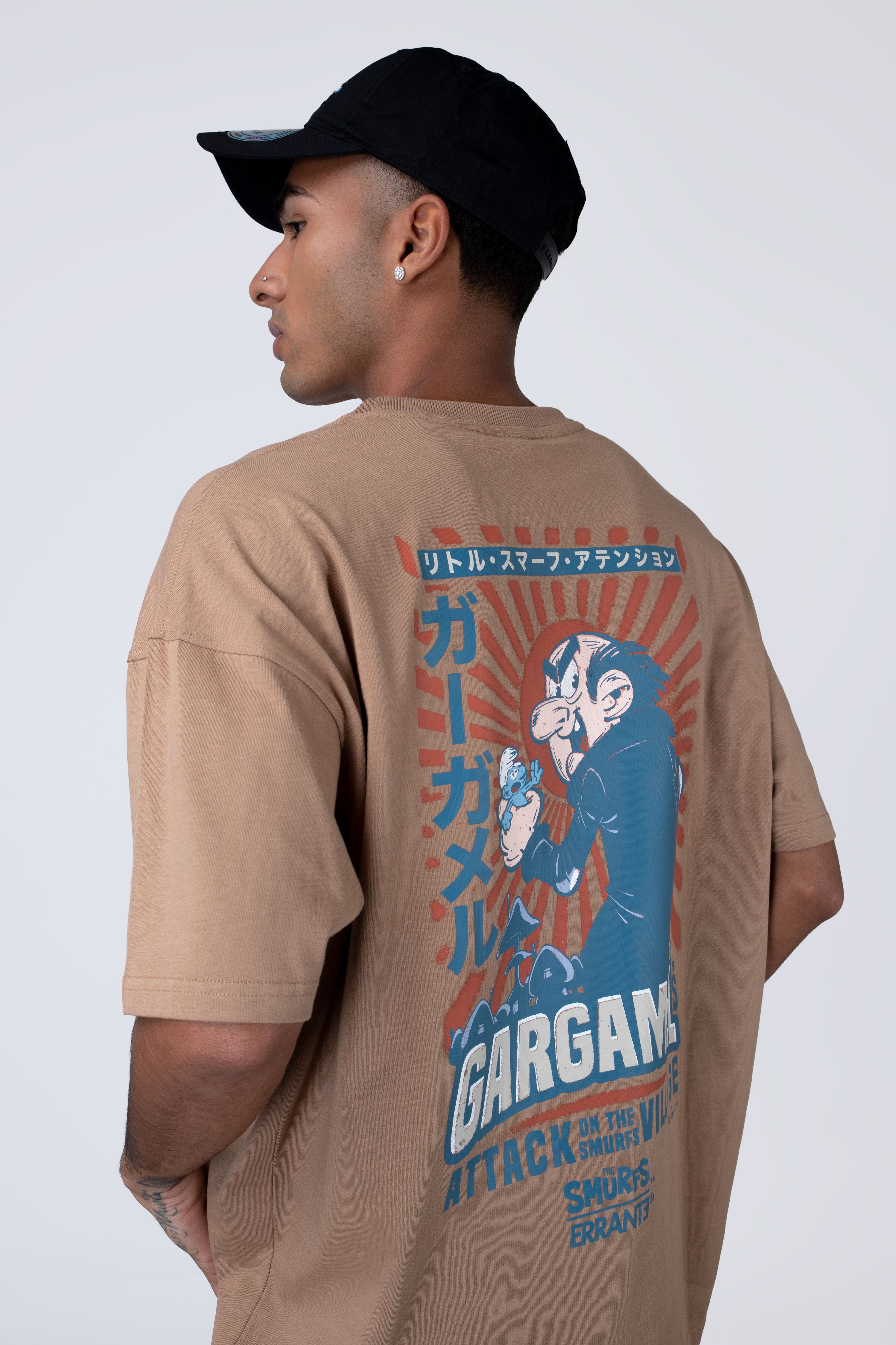 Polera Manga Corta Pitufos Gargattack Beige