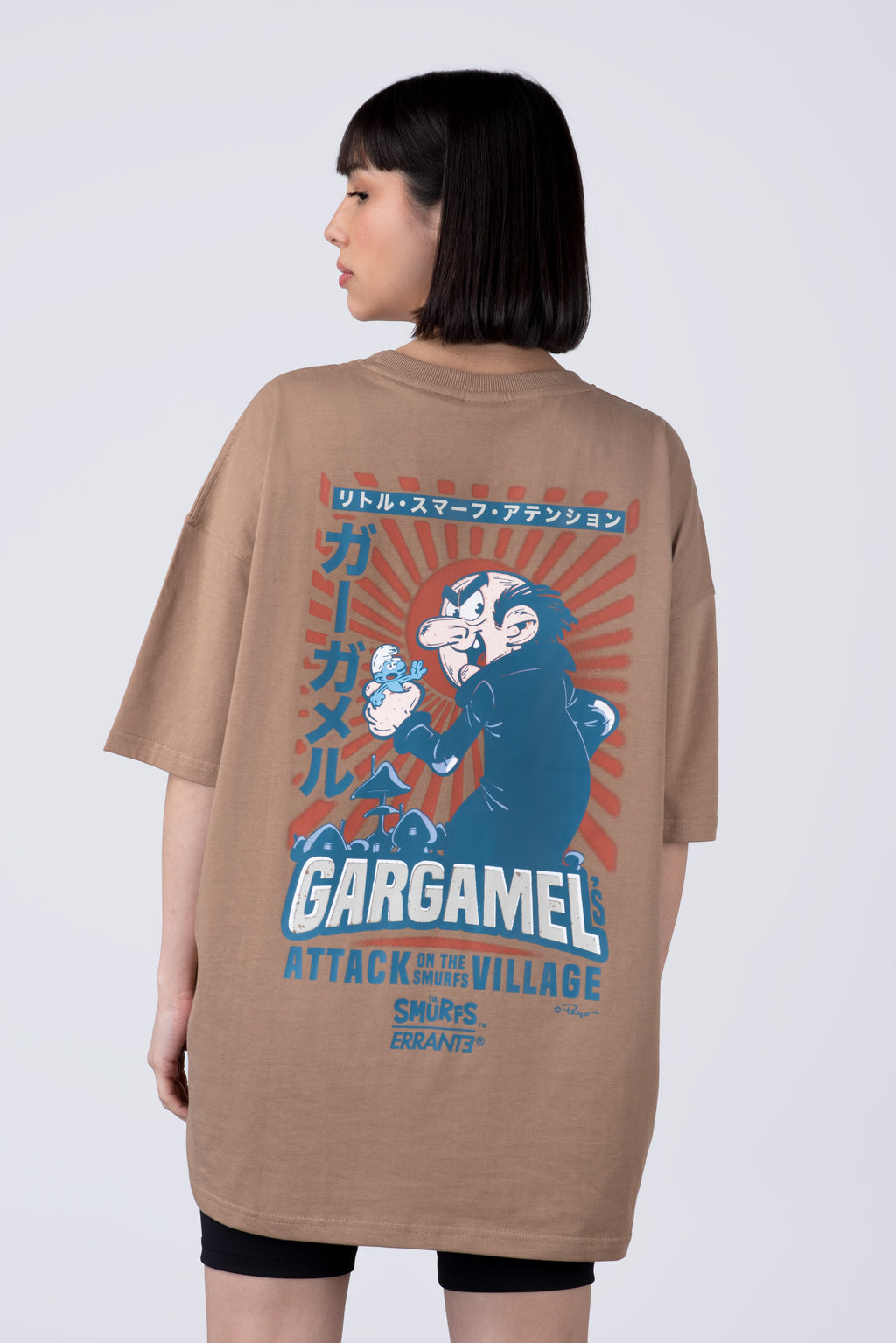 Polera Manga Corta Pitufos Gargattack Beige