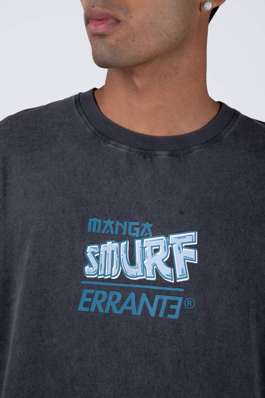 Polera Manga Corta Pitufos Scape Gris