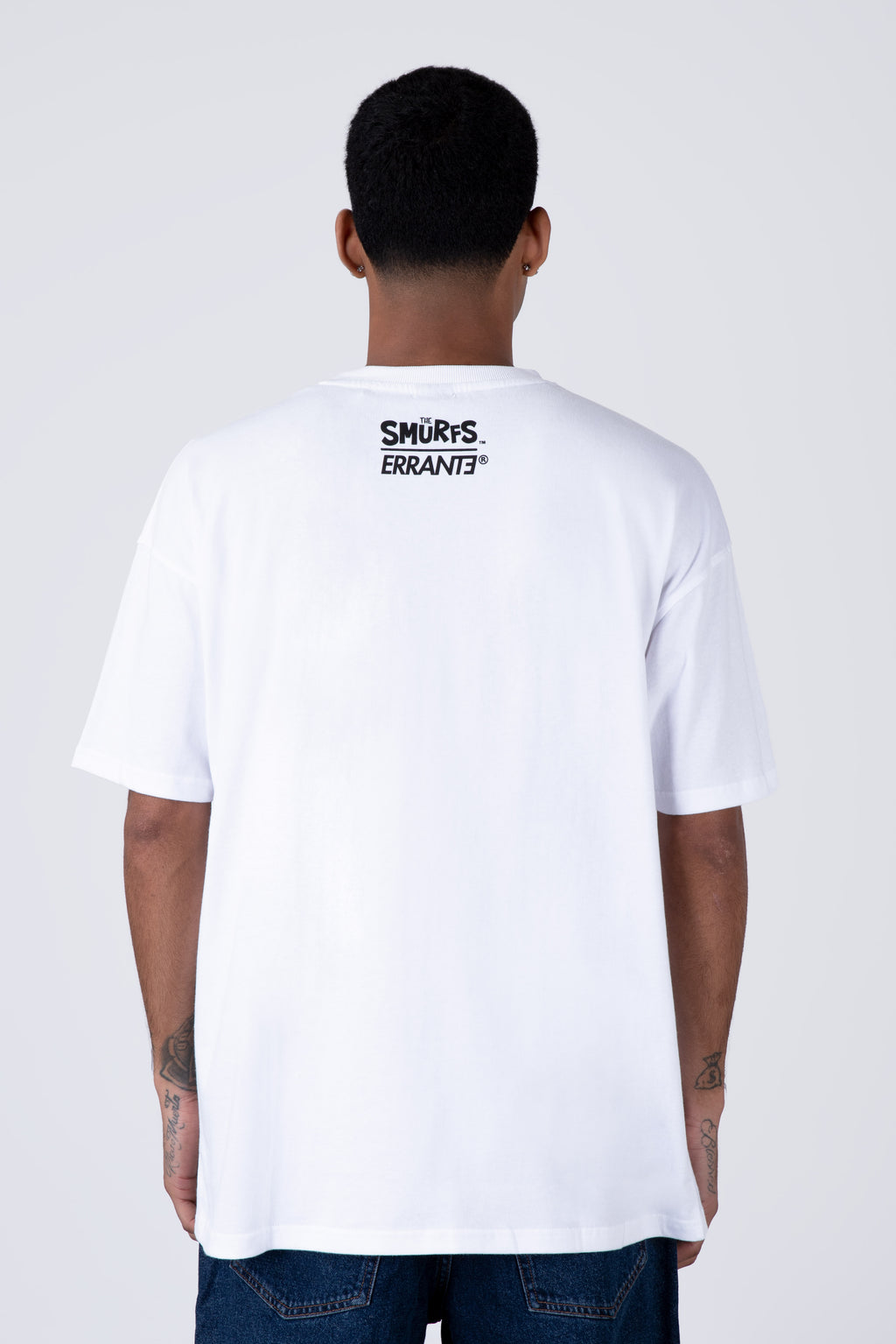 Polera Manga Corta Pitufos Thecrew Blanco