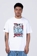 Polera Manga Corta Pitufos Angrysmurf Blanco