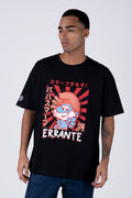 Polera Manga Corta Pitufos Bluemaster Negro