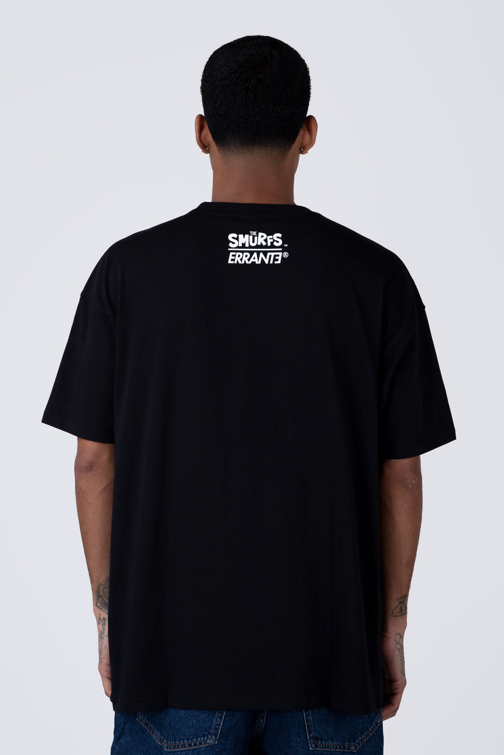 Polera Manga Corta Pitufos Bluemaster Negro