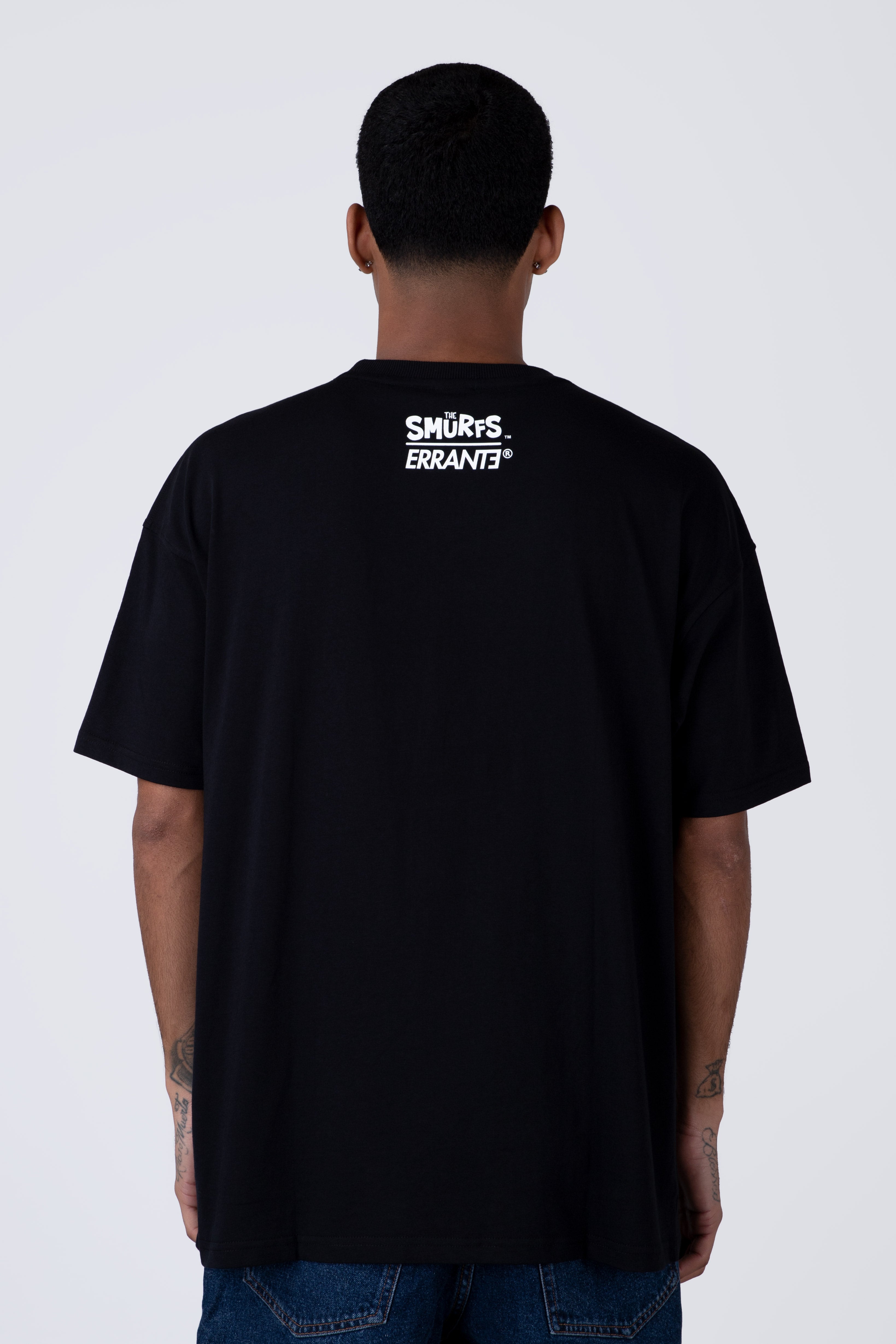 Polera Manga Corta Pitufos Bluemaster Negro