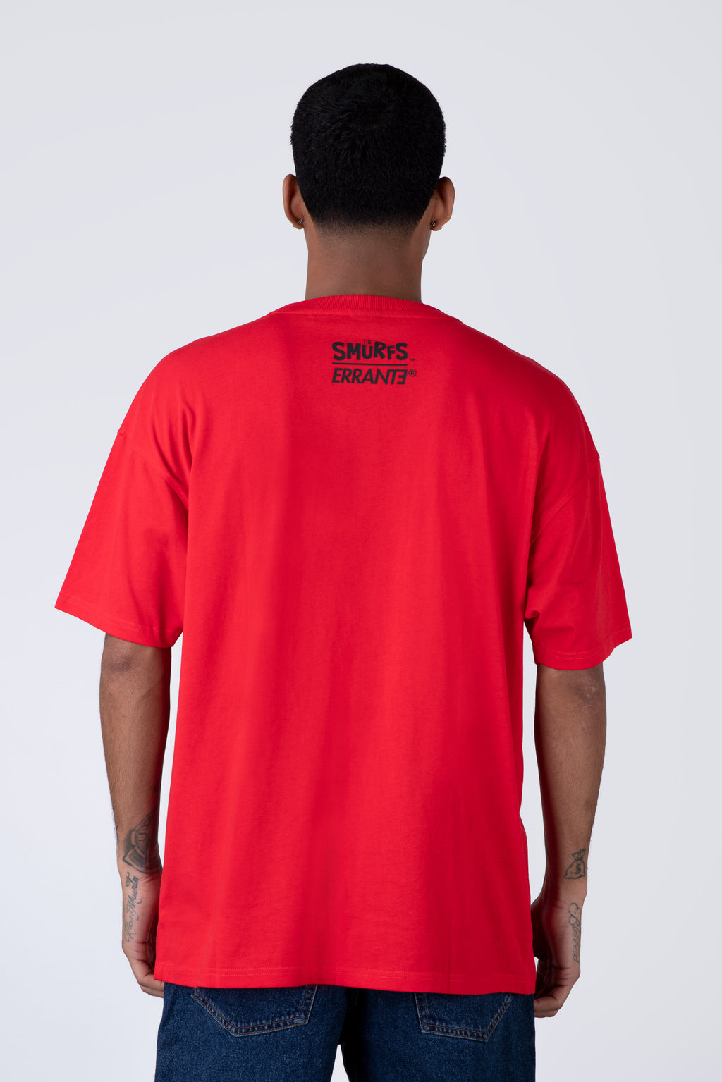 Polera Manga Corta Pitufos Sensei Rojo