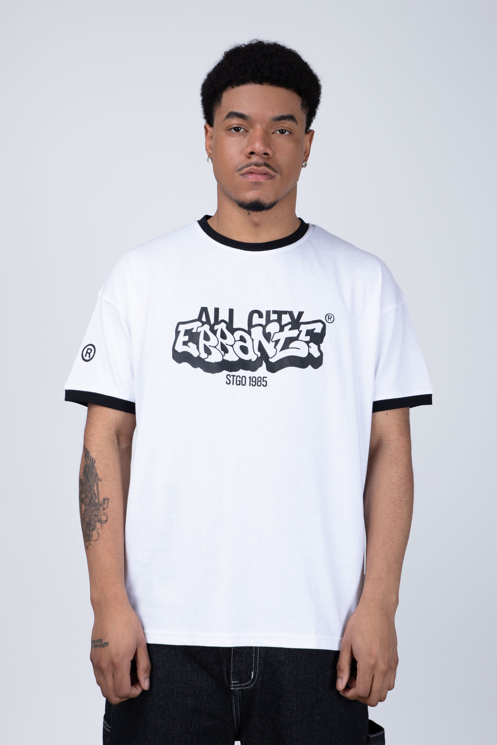 Polera Manga Corta Mentioned Blanco