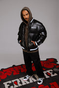 Parka Bomber Bicolor Negro ERRANTE